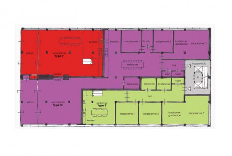 Plattegrond appartementen Weerd