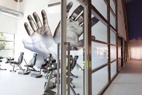 Fotografie voor AS Creation van sporthal Victorieplaza: Interieur sportcentrum Victorieplaza