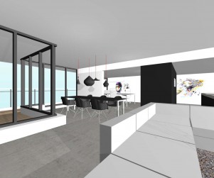 design interieur penthouse, ontwerp , architect, 3d, fraai, modern, minimalistisch