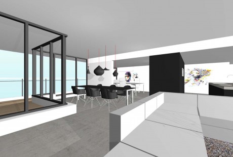 design interieur penthouse, ontwerp , architect, 3d, fraai, modern, minimalistisch