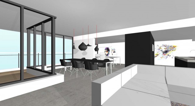 design interieur penthouse, ontwerp , architect, 3d, fraai, modern, minimalistisch