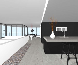 design interieur penthouse, ontwerp , architect, 3d, fraai, modern, minimalistisch