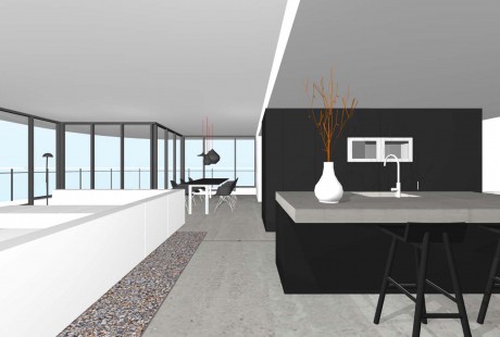 design interieur penthouse, ontwerp , architect, 3d, fraai, modern, minimalistisch