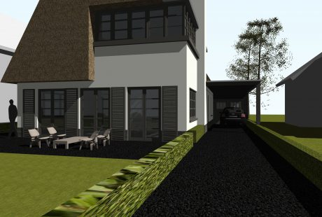 Vrijstaand, landelijk, modern, woonhuis, woning, garage, villa, bergen, alkmaar, noord holland, ontwerp, architect, architectuur, tekening, tekenwerk, interieur, exterieur